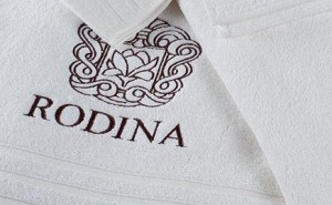 Вышивка логотипа на полотенцах                         